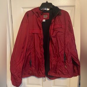 Weather Tamer Red Hooded Jacket wind/rain jacket men’s size Large